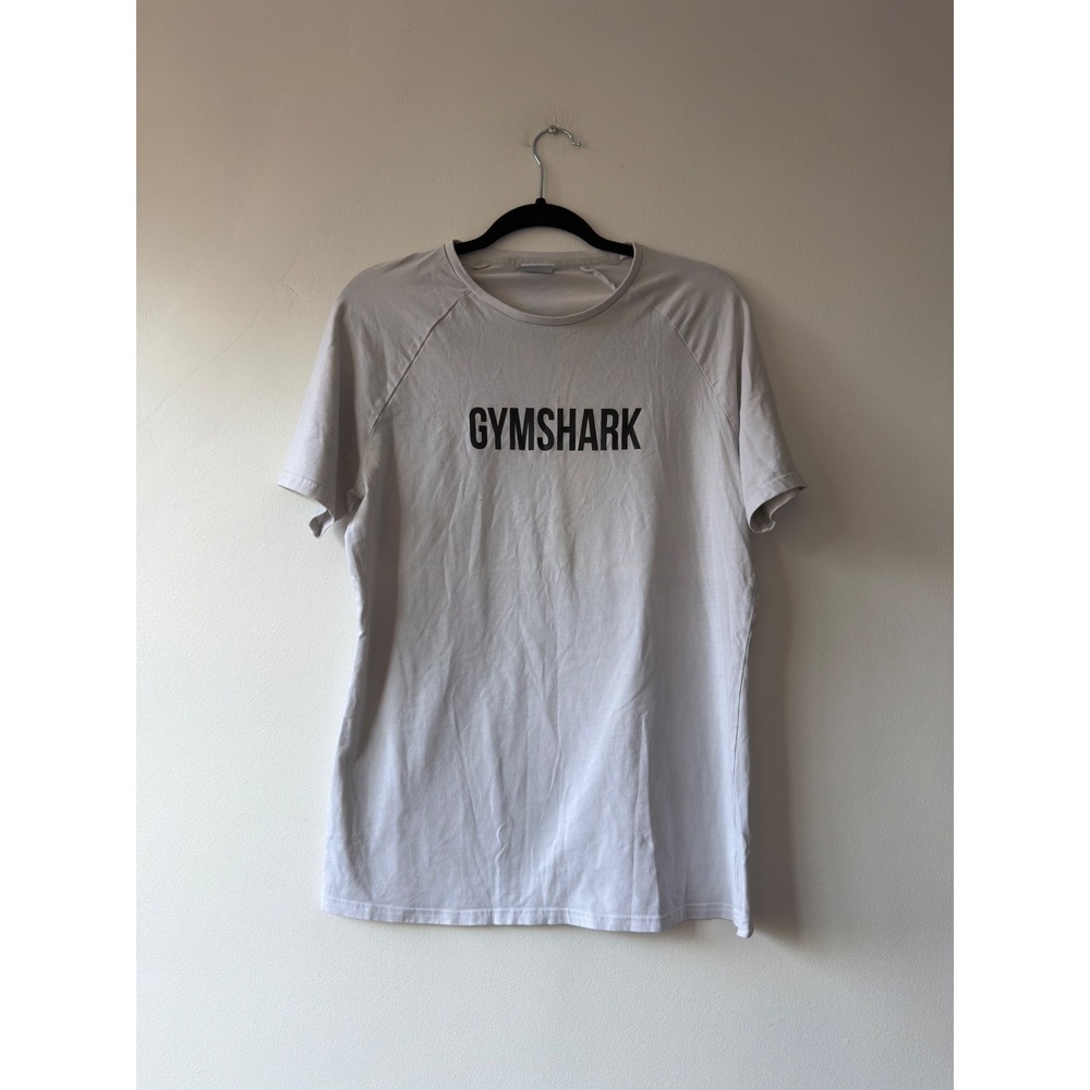 Gymshark Apollo T-Shirt Mens Large Light Grey Short Sleeve Logo Graphic Tee
